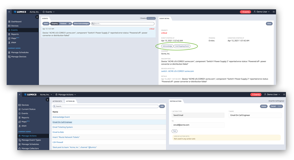 Product Screenshot Lumics Systems Monitoring | Device and Time-Based Reporting