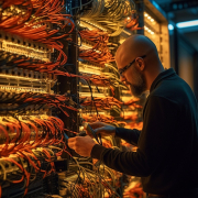 network engineer working on DHCP server