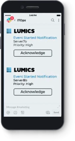 Illustration of lumics and slack integration